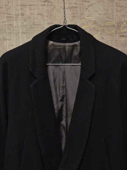 DIET BUTCHER SLIM SKIN AW14 "FOREST OF FOG" Wool Raglan Double Breasted Long Blazer