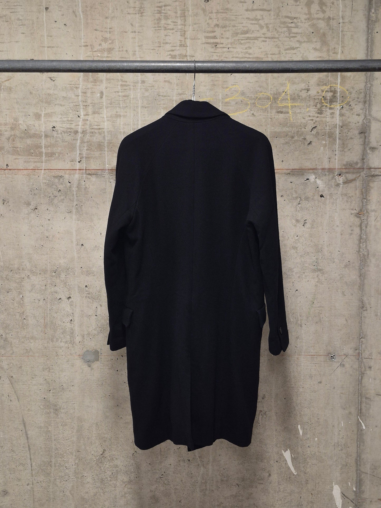 DIET BUTCHER SLIM SKIN AW14 "FOREST OF FOG" Wool Raglan Double Breasted Long Blazer