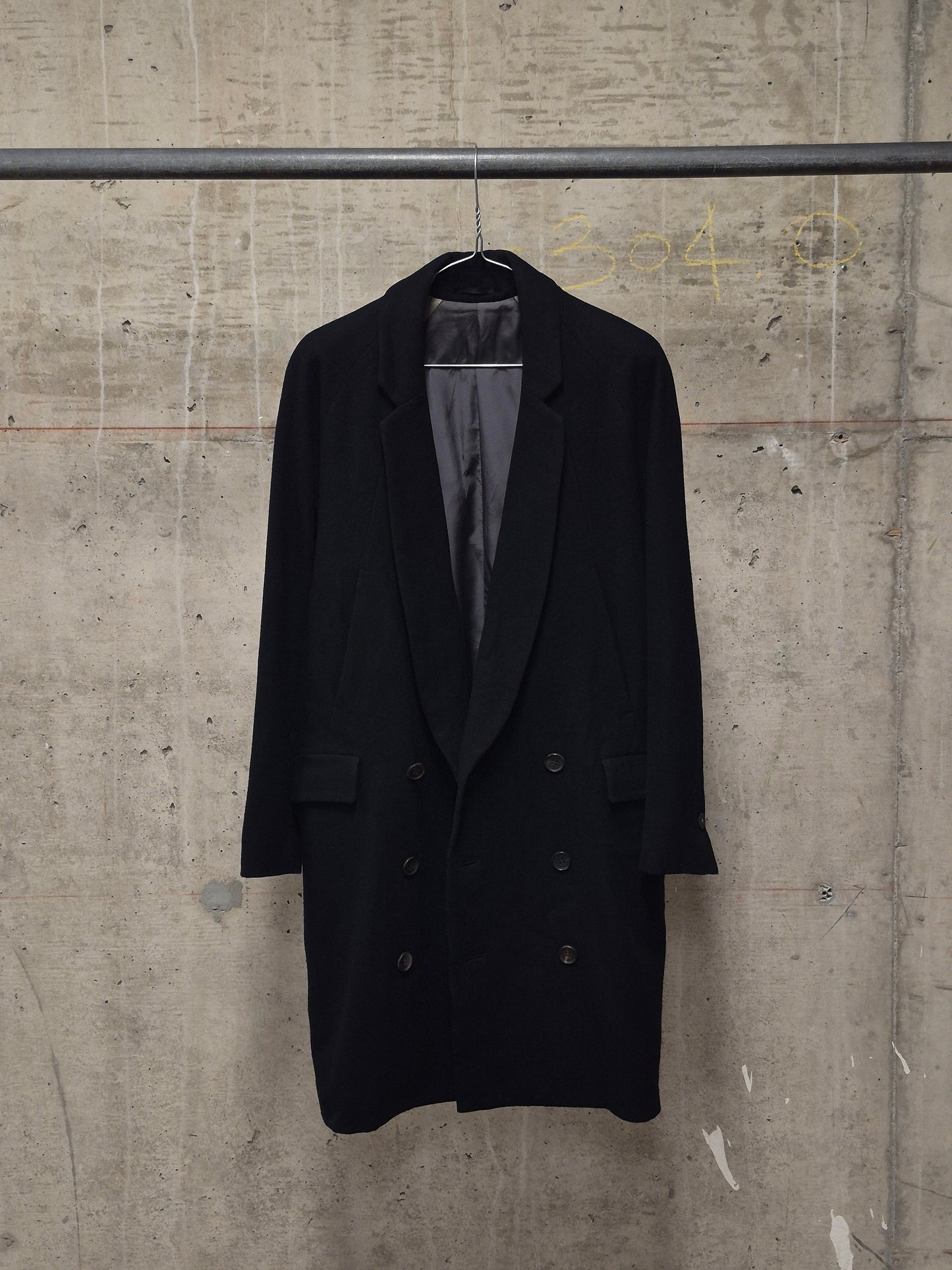 DIET BUTCHER SLIM SKIN AW14 "FOREST OF FOG" Wool Raglan Double Breasted Long Blazer