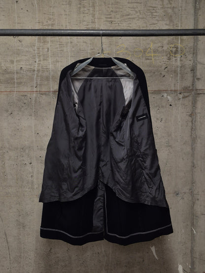 DIET BUTCHER SLIM SKIN AW14 "FOREST OF FOG" Wool Raglan Double Breasted Long Blazer