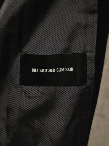 DIET BUTCHER SLIM SKIN AW14 "FOREST OF FOG" Wool Raglan Double Breasted Long Blazer