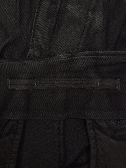 Julius_7 SS15 "prism;" Coated Velcro Gas-Mask Cargo Denim