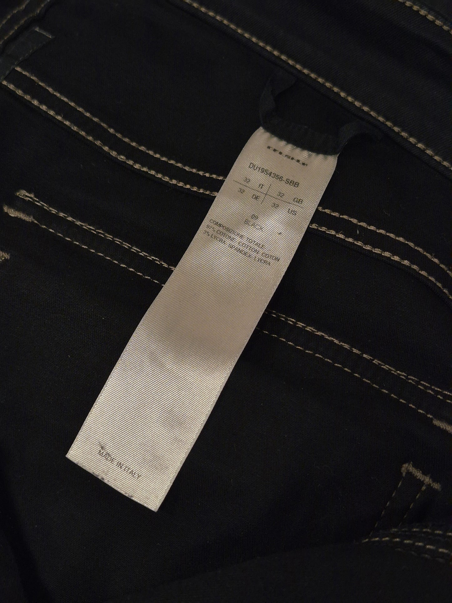 Rick Owens DRKSHDW SS19 "BABEL" Black Waxed 'Memphis Cut' Stretch Denim