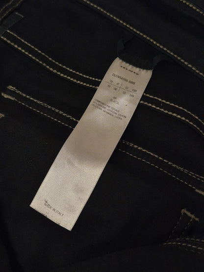 Rick Owens DRKSHDW SS19 "BABEL" Black Waxed 'Memphis Cut' Stretch Denim