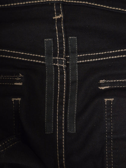 Rick Owens DRKSHDW SS19 "BABEL" Black Waxed 'Memphis Cut' Stretch Denim