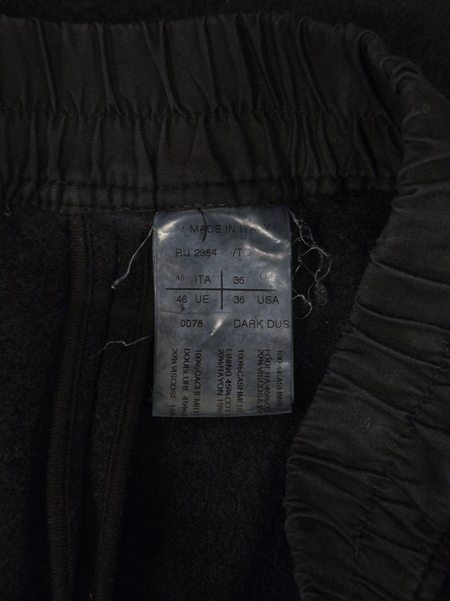 Rick Owens AW11 "LIMO" DARK DUST Cashmere Drop-crotch Pod Shorts