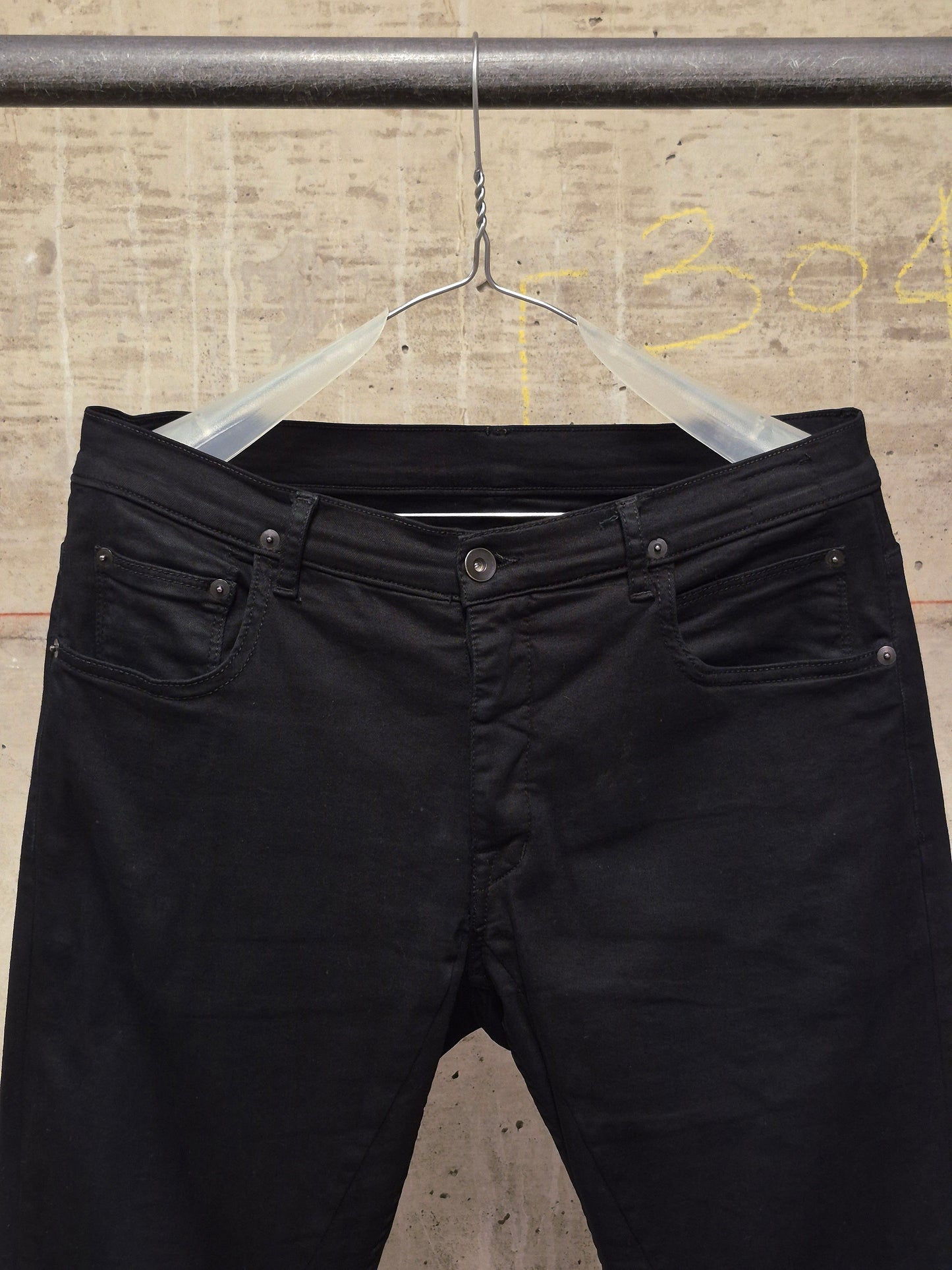 Rick Owens DRKSHDW AW14 "MOODY" BLACK INSIDE 'Detroit Cut' Stretch Denim