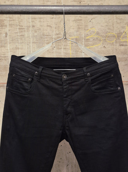 Rick Owens DRKSHDW AW14 "MOODY" BLACK INSIDE 'Detroit Cut' Stretch Denim