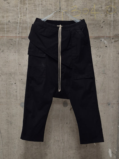 Rick Owens DRKSHDW AW15 "SPHINX" Black Drop-crotch Memphis Cargo Pants