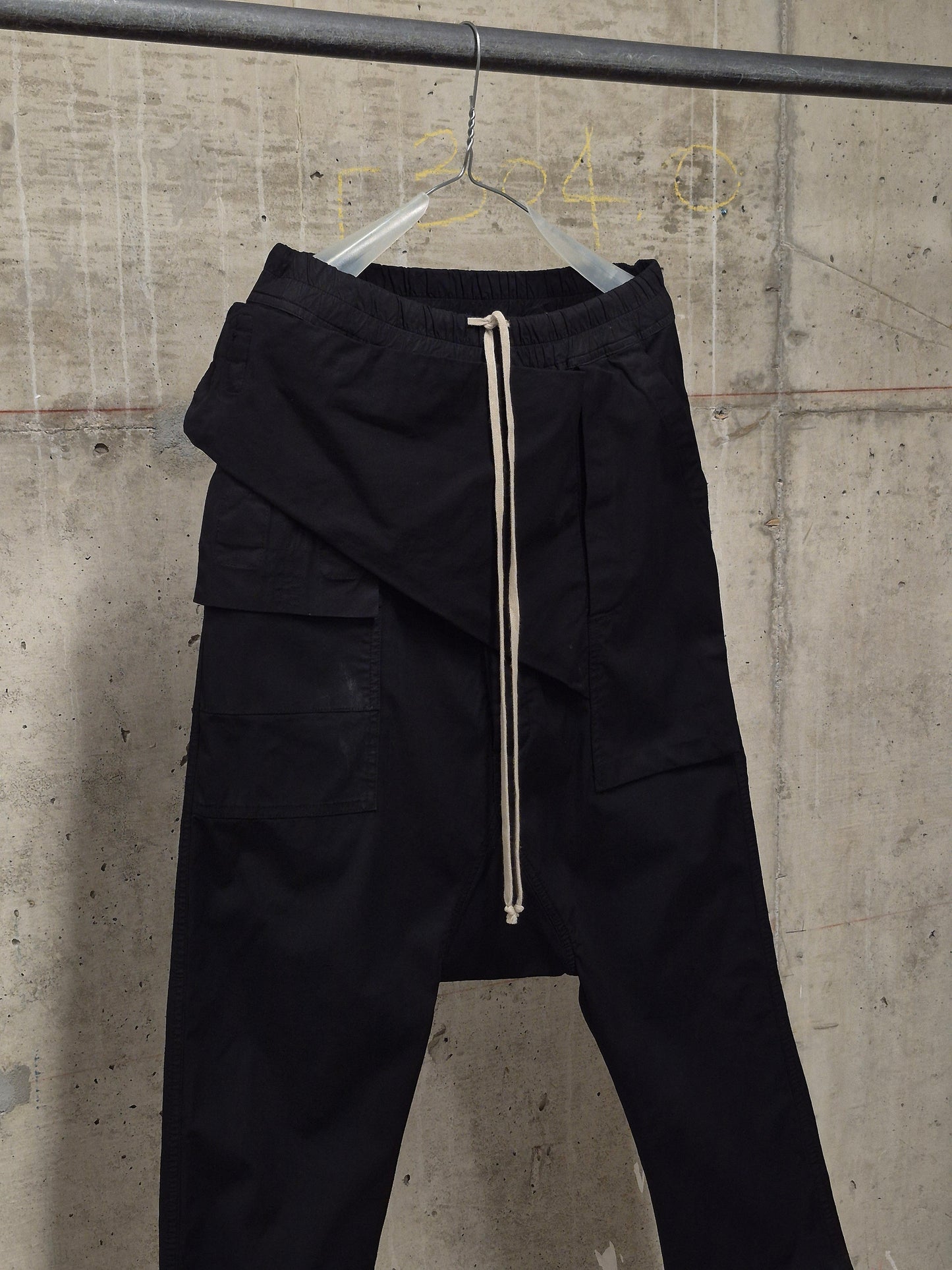 Rick Owens DRKSHDW AW15 "SPHINX" Black Drop-crotch Memphis Cargo Pants