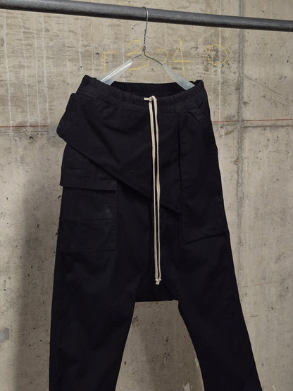 Rick Owens DRKSHDW AW15 "SPHINX" Black Drop-crotch Memphis Cargo Pants