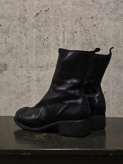 GUIDI 'PL2' Black Full-grain Horse Leather Front Zip Boots