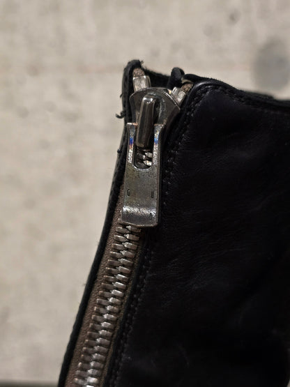 GUIDI 'PL2' Black Full-grain Horse Leather Front Zip Boots