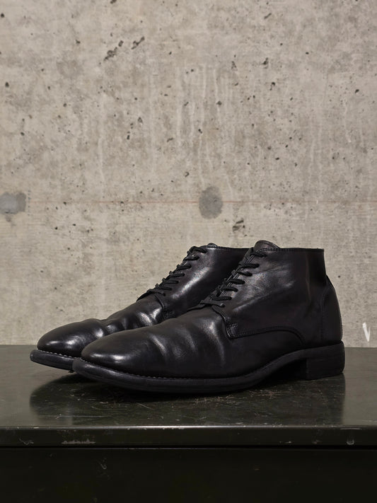 GUIDI '994' Black Full-grain Horse Leather Desert Ankle Boots