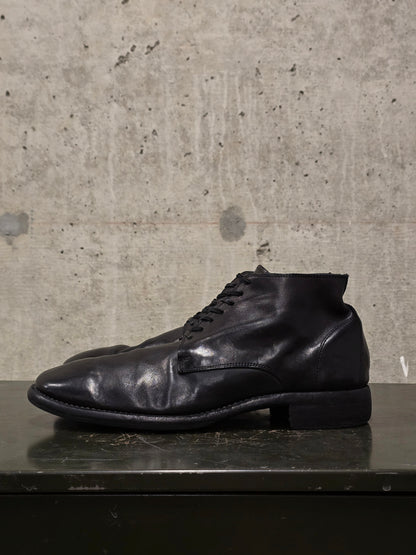 GUIDI '994' Black Full-grain Horse Leather Desert Ankle Boots
