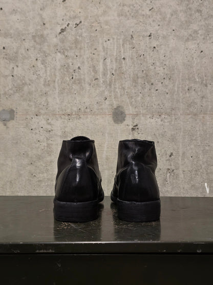 GUIDI '994' Black Full-grain Horse Leather Desert Ankle Boots