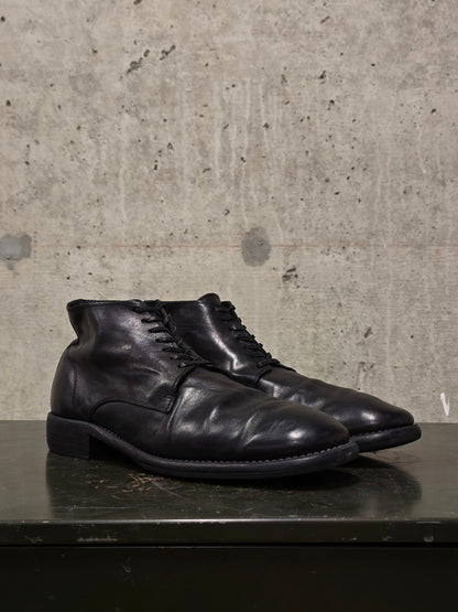 GUIDI '994' Black Full-grain Horse Leather Desert Ankle Boots