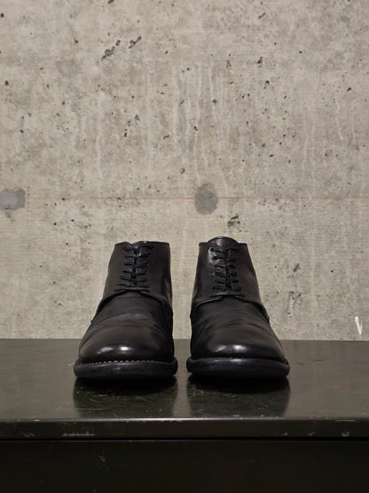 GUIDI '994' Black Full-grain Horse Leather Desert Ankle Boots