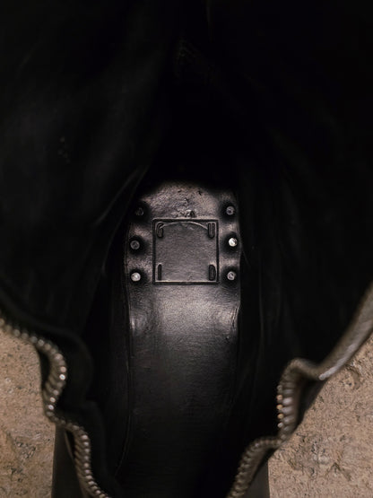 GUIDI 'PL2' Black Full-grain Horse Leather Front Zip Boots