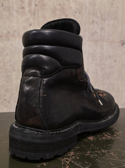 GUIDI '19M' Brown Full-grain Bison Leather Mountain Boots