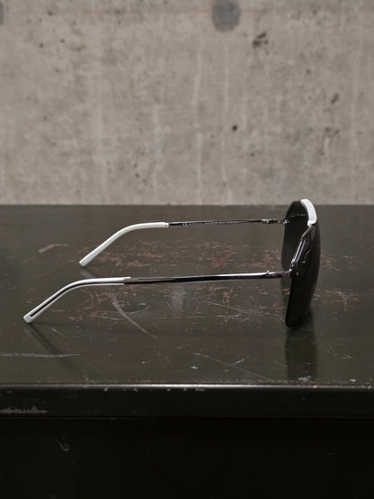 DIOR HOMME by Hedi Slimane 00s '0073/S' White Aviator Grey Tinted Sunglasses