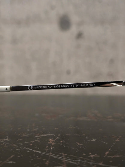 DIOR HOMME by Hedi Slimane 00s '0073/S' White Aviator Grey Tinted Sunglasses