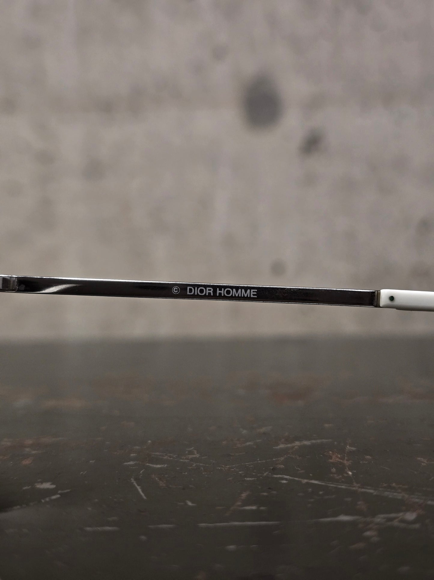 DIOR HOMME by Hedi Slimane 00s '0073/S' White Aviator Grey Tinted Sunglasses