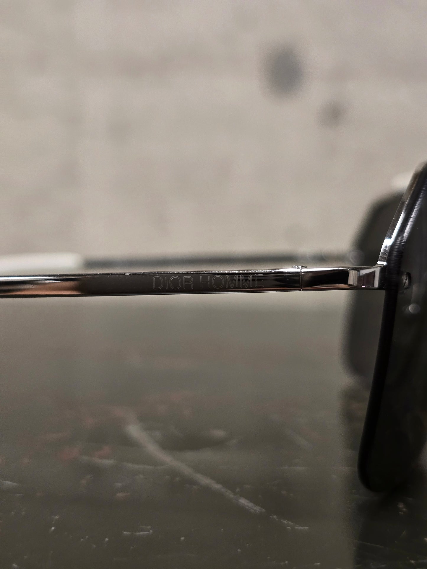 DIOR HOMME by Hedi Slimane 00s '0073/S' White Aviator Grey Tinted Sunglasses