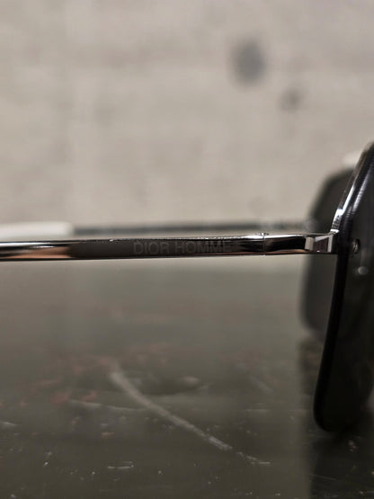 DIOR HOMME by Hedi Slimane 00s '0073/S' White Aviator Grey Tinted Sunglasses