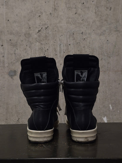 Rick Owens SS15 "FAUN" Charcoal Grey Reverse Cow Leather Geobasket Sneakers