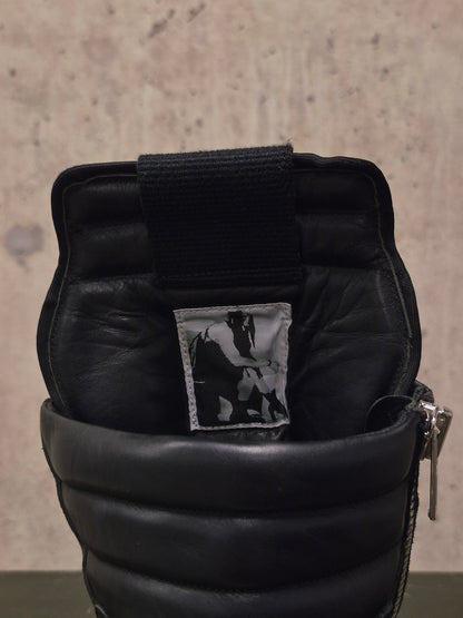 Rick Owens SS15 "FAUN" Charcoal Grey Reverse Cow Leather Geobasket Sneakers
