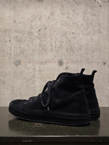 Ann Demeulemeester 2010s Black Calf Suede Scamosciato High-top Sneakers