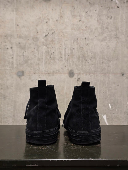 Ann Demeulemeester 2010s Black Calf Suede Scamosciato High-top Sneakers