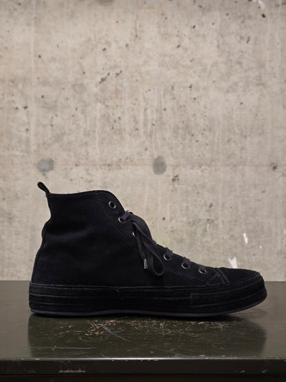 Ann Demeulemeester 2010s Black Calf Suede Scamosciato High-top Sneakers