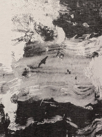 Ann Demeulemeester SS20 Off-White 'Elmer' Black Brush Stroke Graphic T-Shirt
