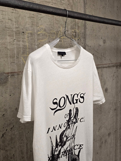 Ann Demeulemeester AW18 Lucian White 'Fallen Angel' Black Print Graphic T-Shirt