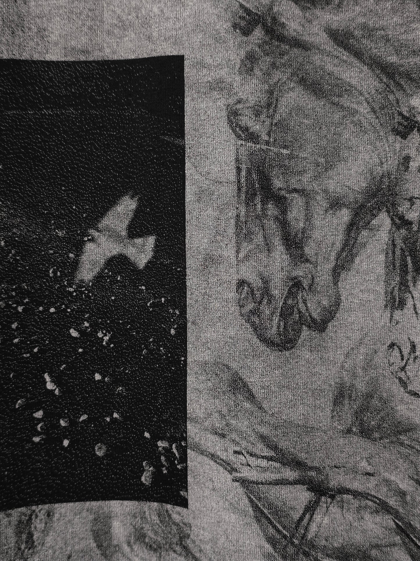 Ann Demeulemeester AW20 Washed Black 'Nature' Print Graphic T-Shirt
