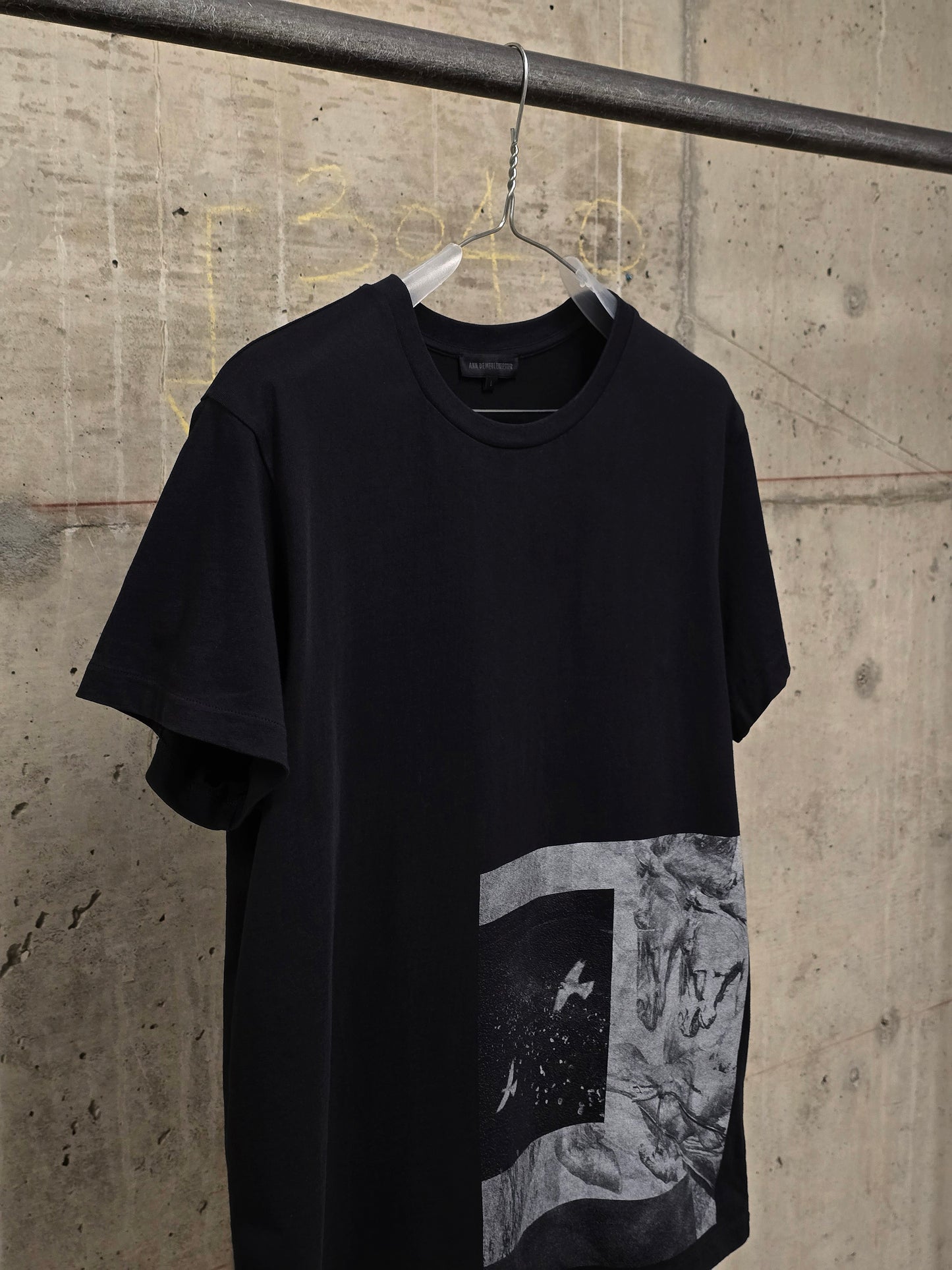 Ann Demeulemeester AW20 Washed Black 'Nature' Print Graphic T-Shirt
