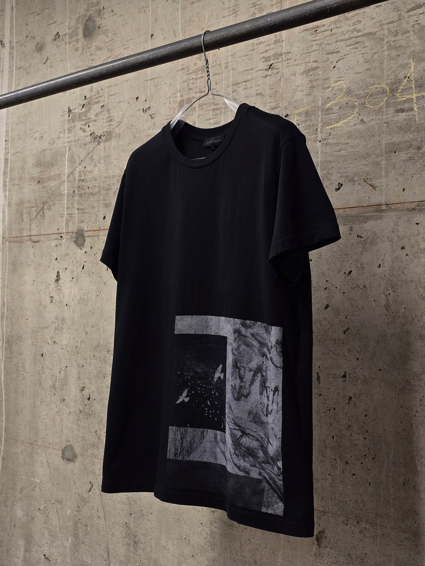 Ann Demeulemeester AW20 Washed Black 'Nature' Print Graphic T-Shirt