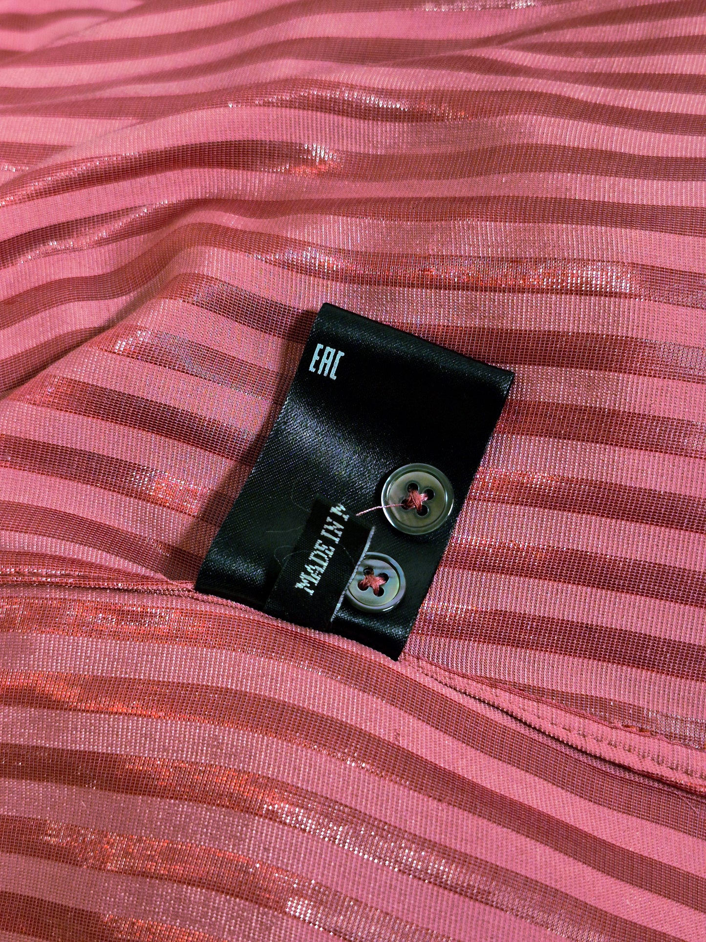 Ann Demeulemeester AW19 Metallic Pink “Harlot” Striped Velvet Shirt