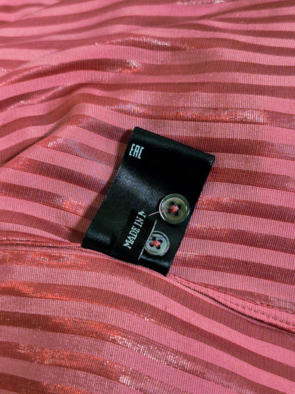 Ann Demeulemeester AW19 Metallic Pink “Harlot” Striped Velvet Shirt