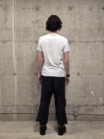 Ann Demeulemeester SS20 Off-White 'Elmer' Black Brush Stroke Graphic T-Shirt