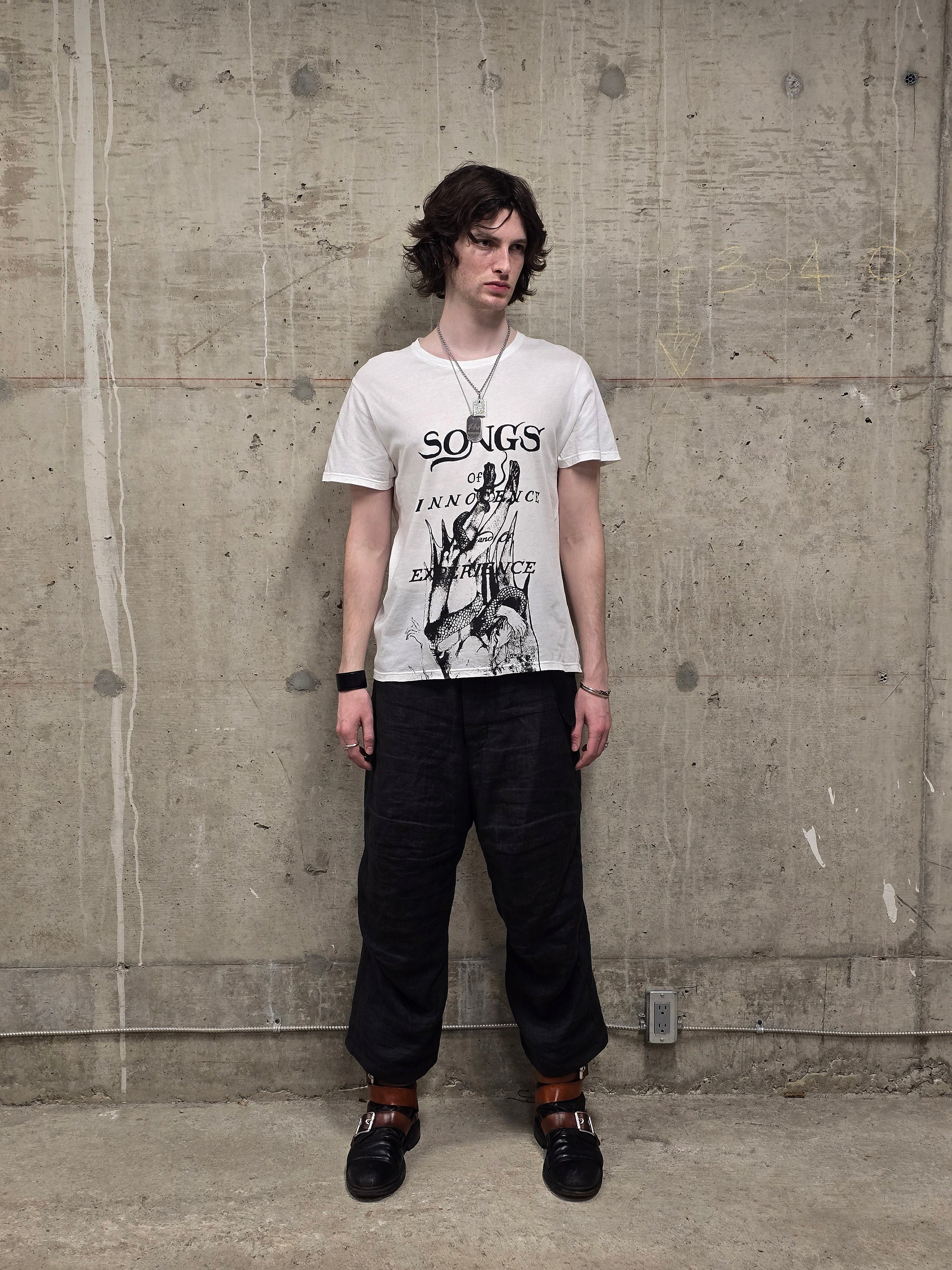 Ann Demeulemeester AW18 Black Print Graphic T-Shirt | DRIEW