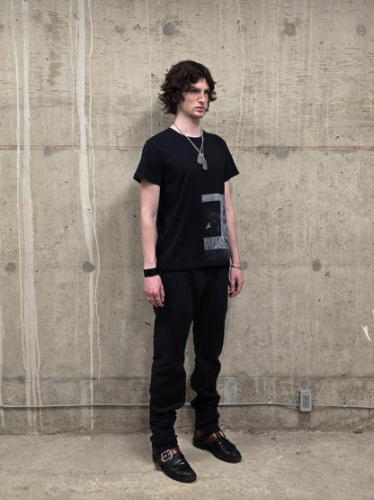 Ann Demeulemeester AW20 Washed Black 'Nature' Print Graphic T-Shirt