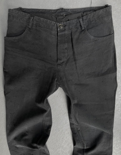 Label Under Construction Charcoal Grey Frayed Hem Trousers