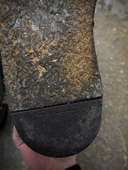 Rick Owens AW13 “PLINTH” Dual Zip Crepe Sole Calf Leather Boots