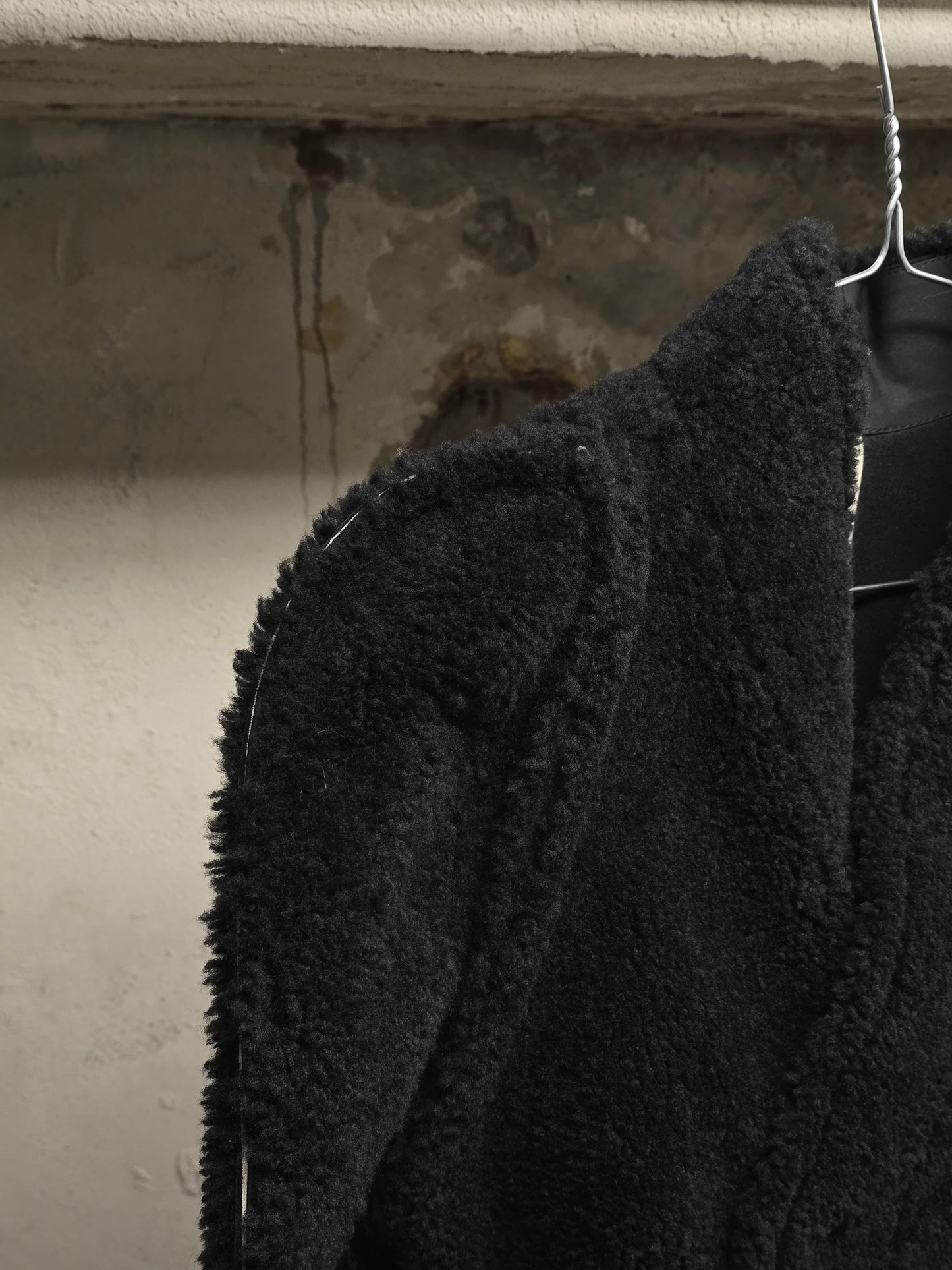 Rick Owens AW19 "LARRY" Legaspi Black Lamb Shearling Coat