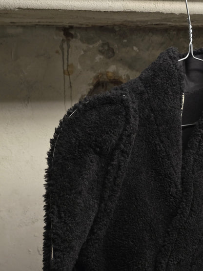 Rick Owens AW19 "LARRY" Legaspi Black Lamb Shearling Coat