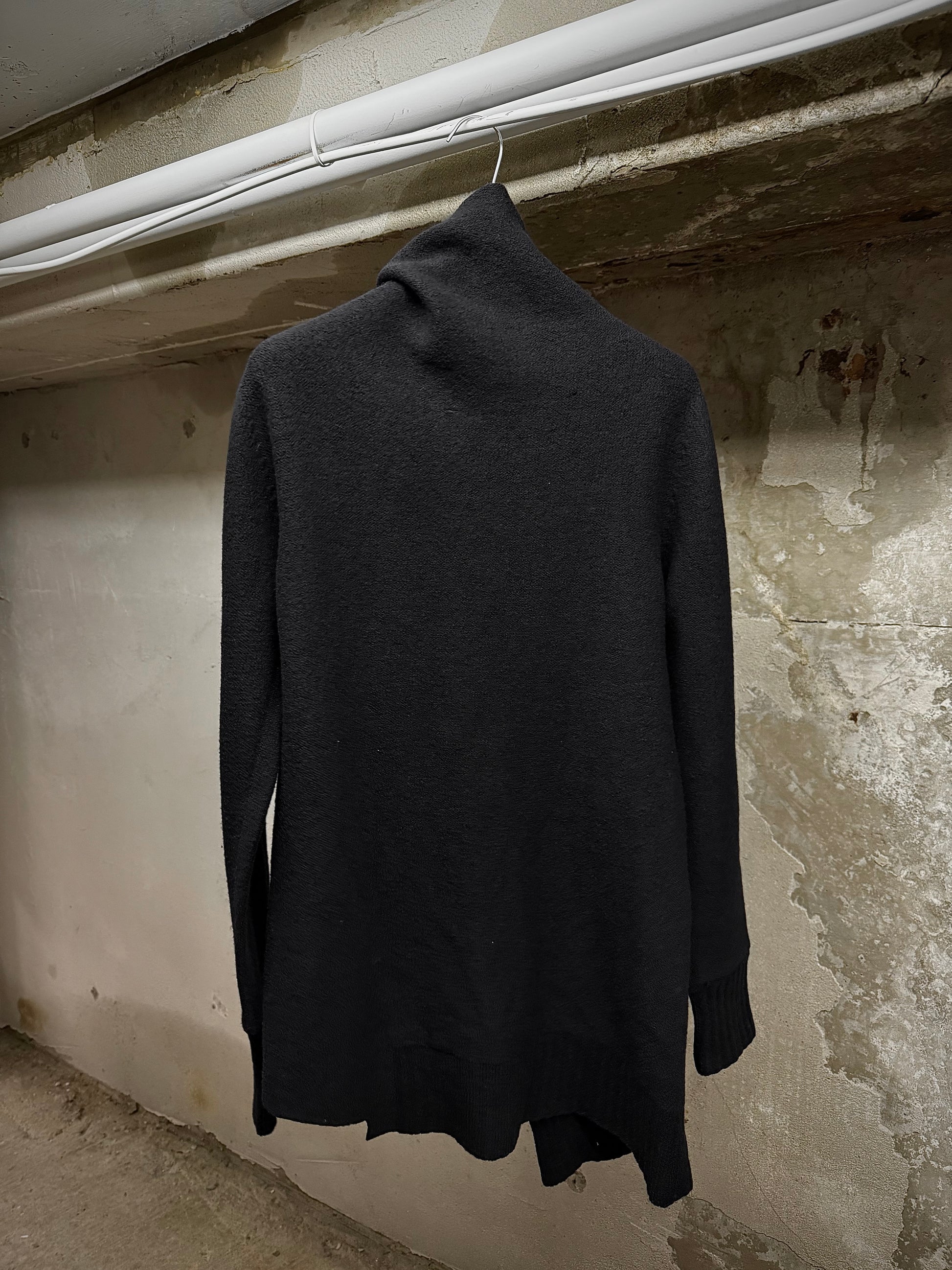 MD75 Asymmetric Funnel Neck Zip Up Wool Knit Sweater detail | DRIEW GARMENTS
