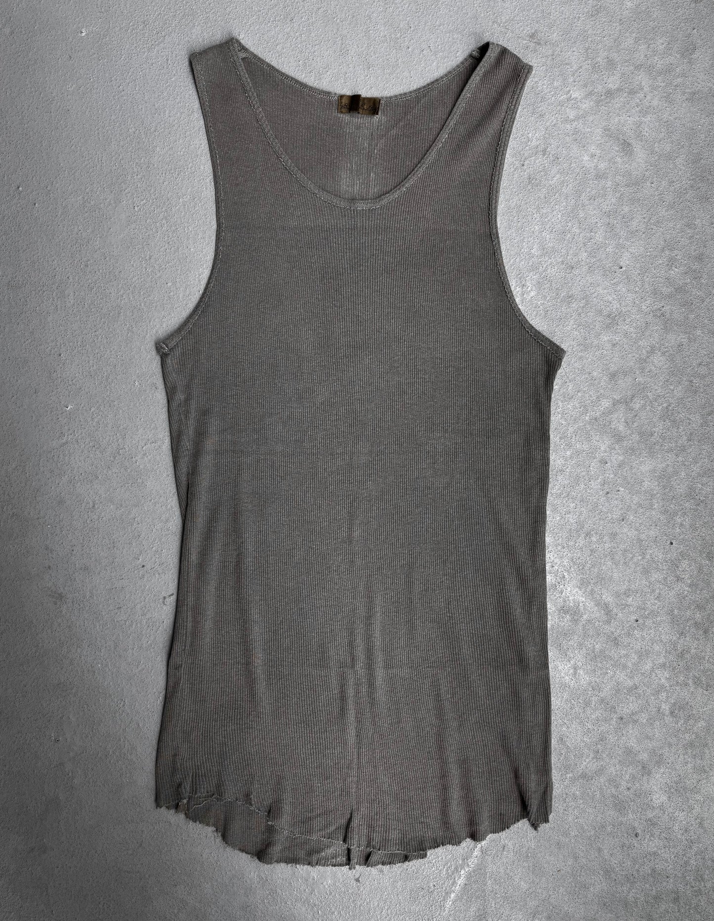 G.O.A Early 00s Distressed Cross Ribbed Cotton Tank Top